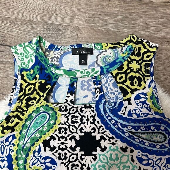 Alyx Dress Multicolor Size M Keyhole Paisley Pockets Loose Lightweight - Picture 3 of 9